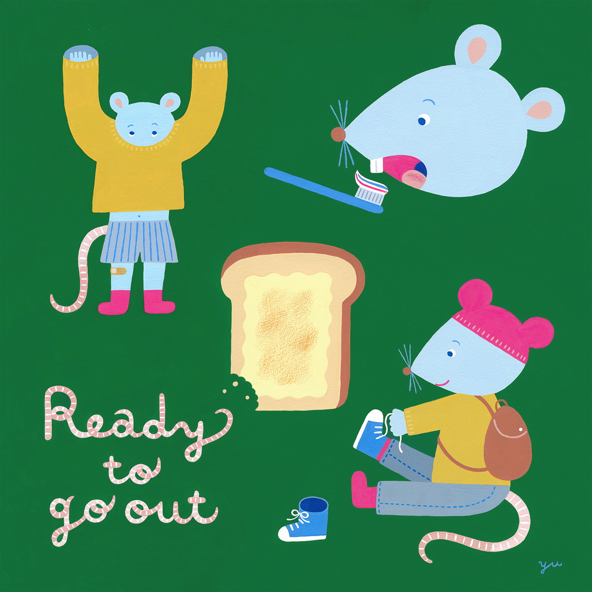 「Ready To Go Out　おでかけのじゅんび」（「12人の贈り物展2019」展示作品）